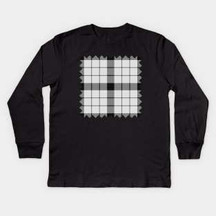 Clan MacFarlane Black and White Tartan Kids Long Sleeve T-Shirt